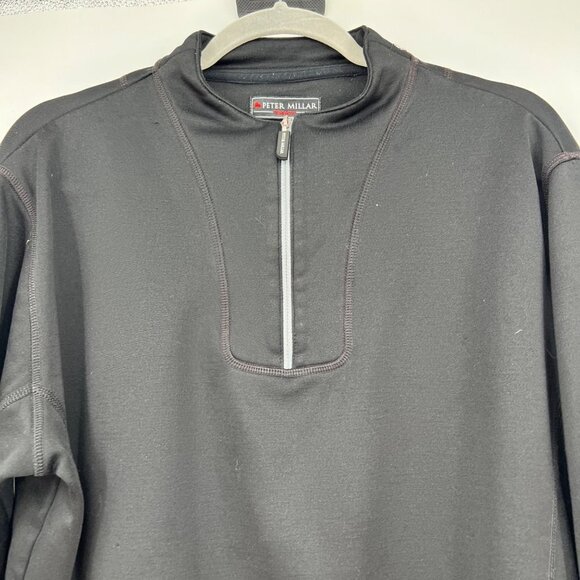 PETER MILLAR WARMTH Black Long Sleeve 1/4 Zip Pullover Sweater Men's Size medium - Picture 6 of 14